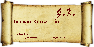 German Krisztián névjegykártya