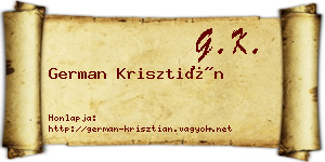 German Krisztián névjegykártya